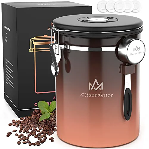 Environmentally Friendly 38OZ Coffee Canister for ground coffee with Date Tracker Proven
