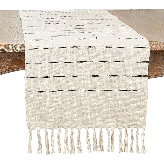 Detailed Dash Line Cotton Table Runner Consistent