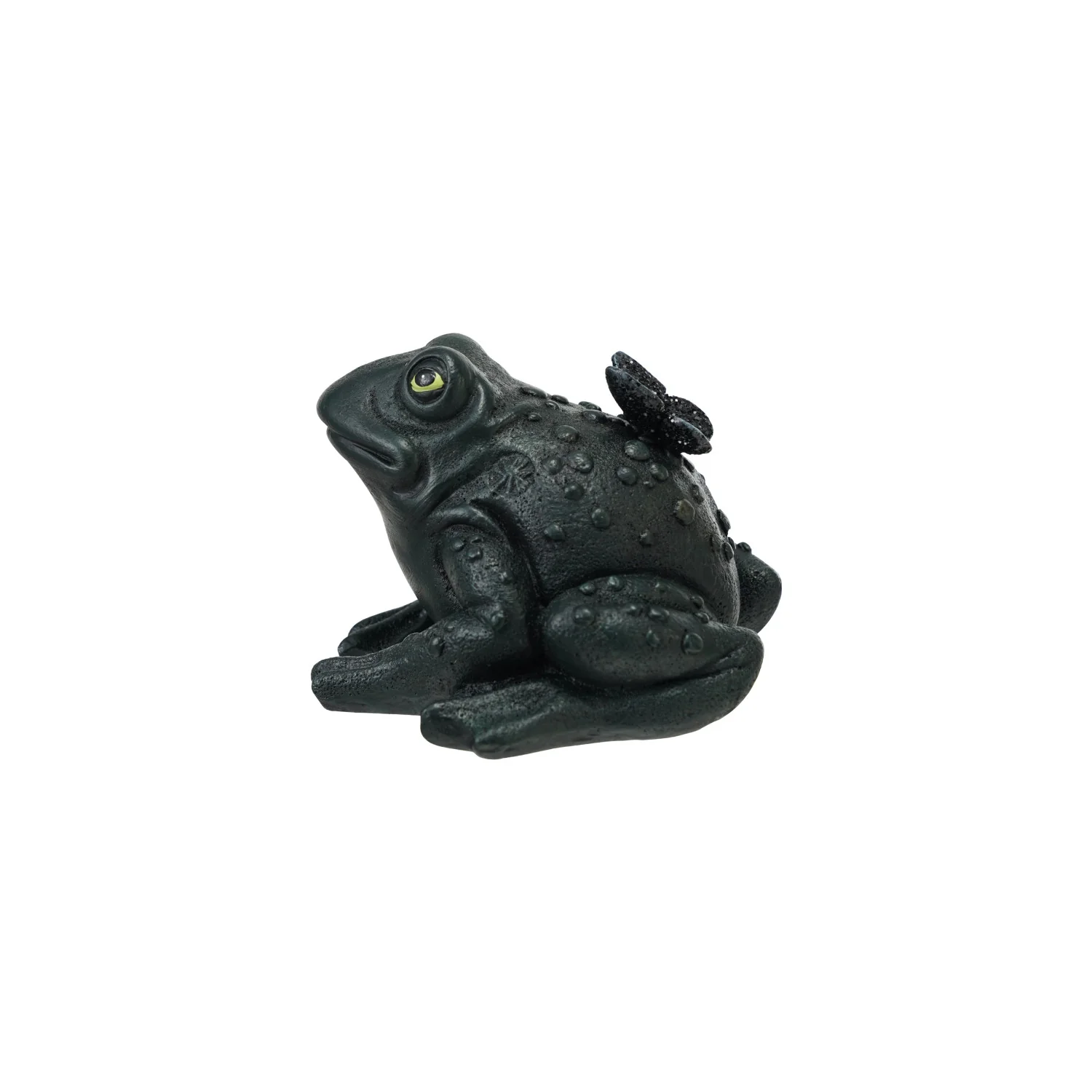 Eco-Friendly Black Toad with Butterfly Figurine Consistent