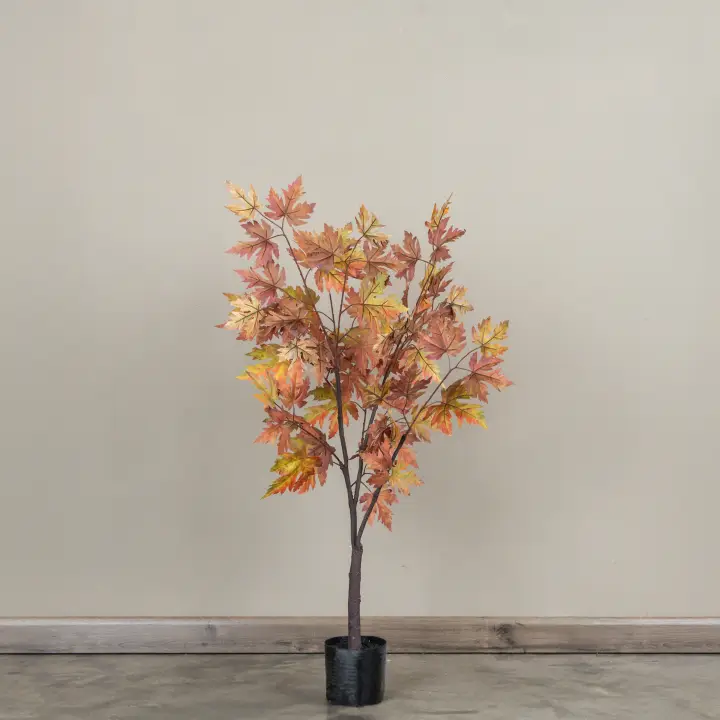Crafted 3-Foot Artificial Fall Maple Leaf Tree Detailed