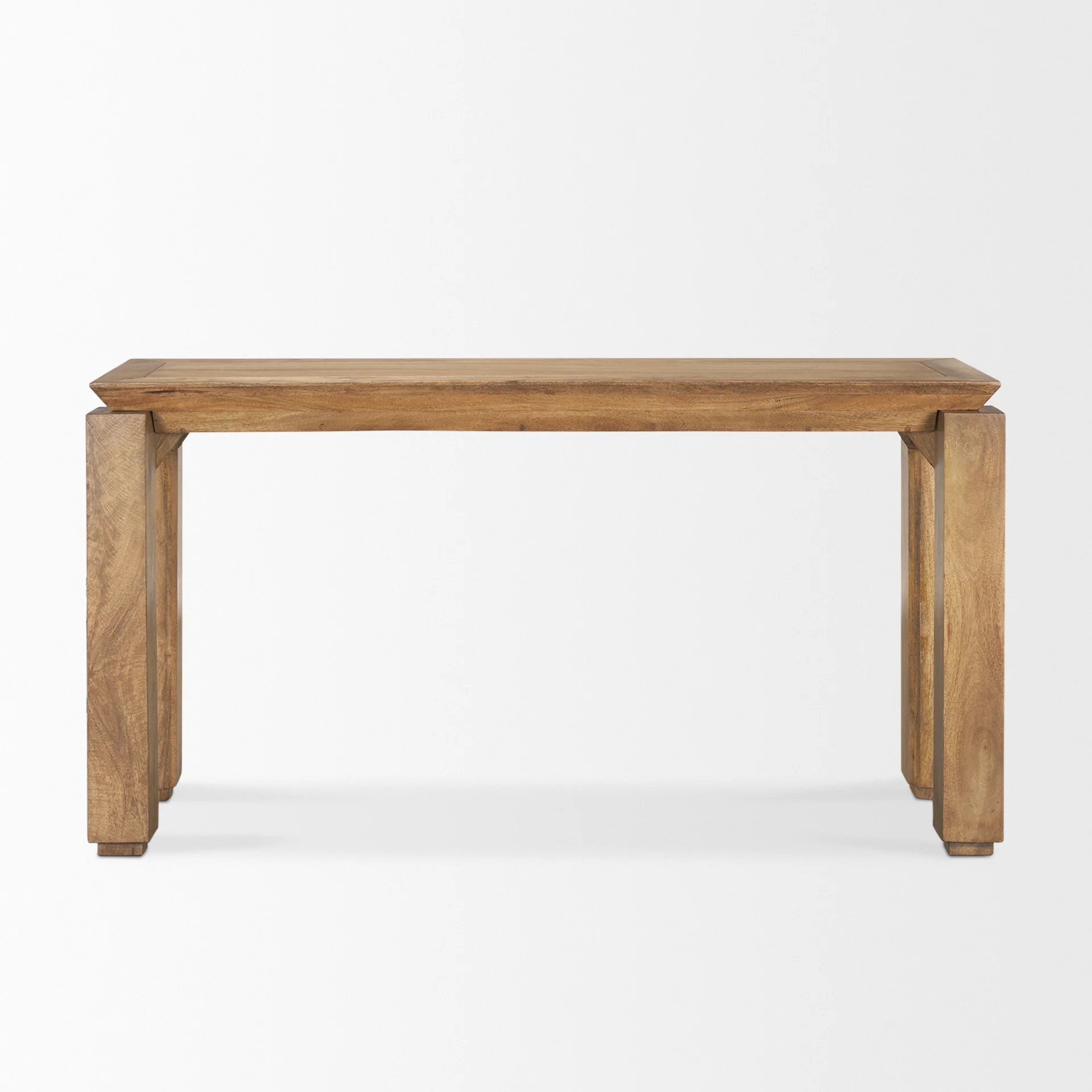 Casual Sapphira Brown Wood Tapered Top Console Table Easy-to-Use