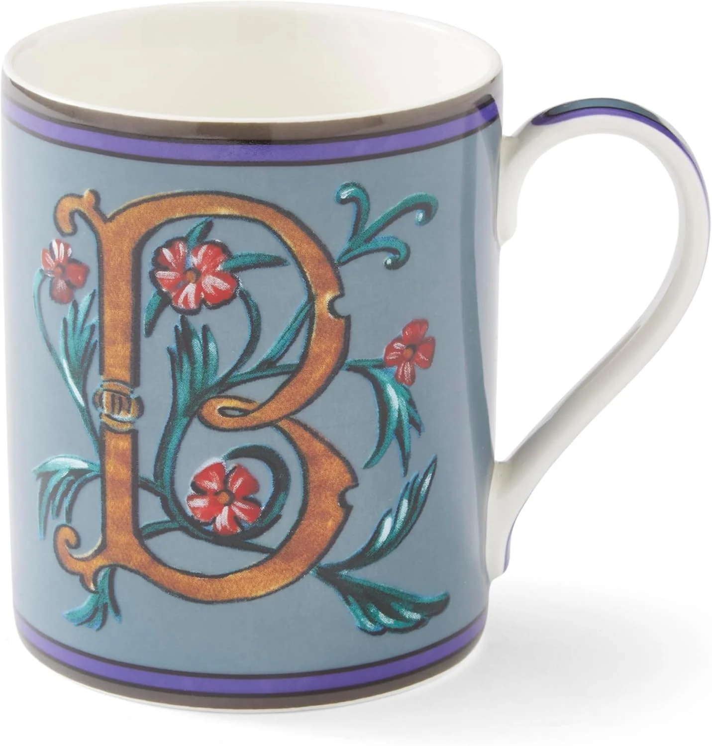 Flexible Spode Kit Kemp 12oz Mug in Fine China B Initial - Custom Coffee Cup for Hot Beverages Personalized Gift Idea for Her Him Friends Coffee Lovers Elegant