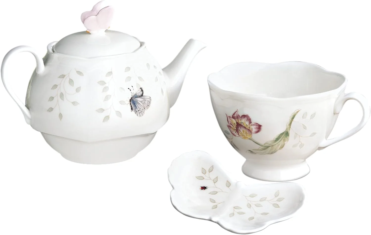Premium Material Lenox 6083927 Butterfly Meadow Teapot with Lid White Artisan