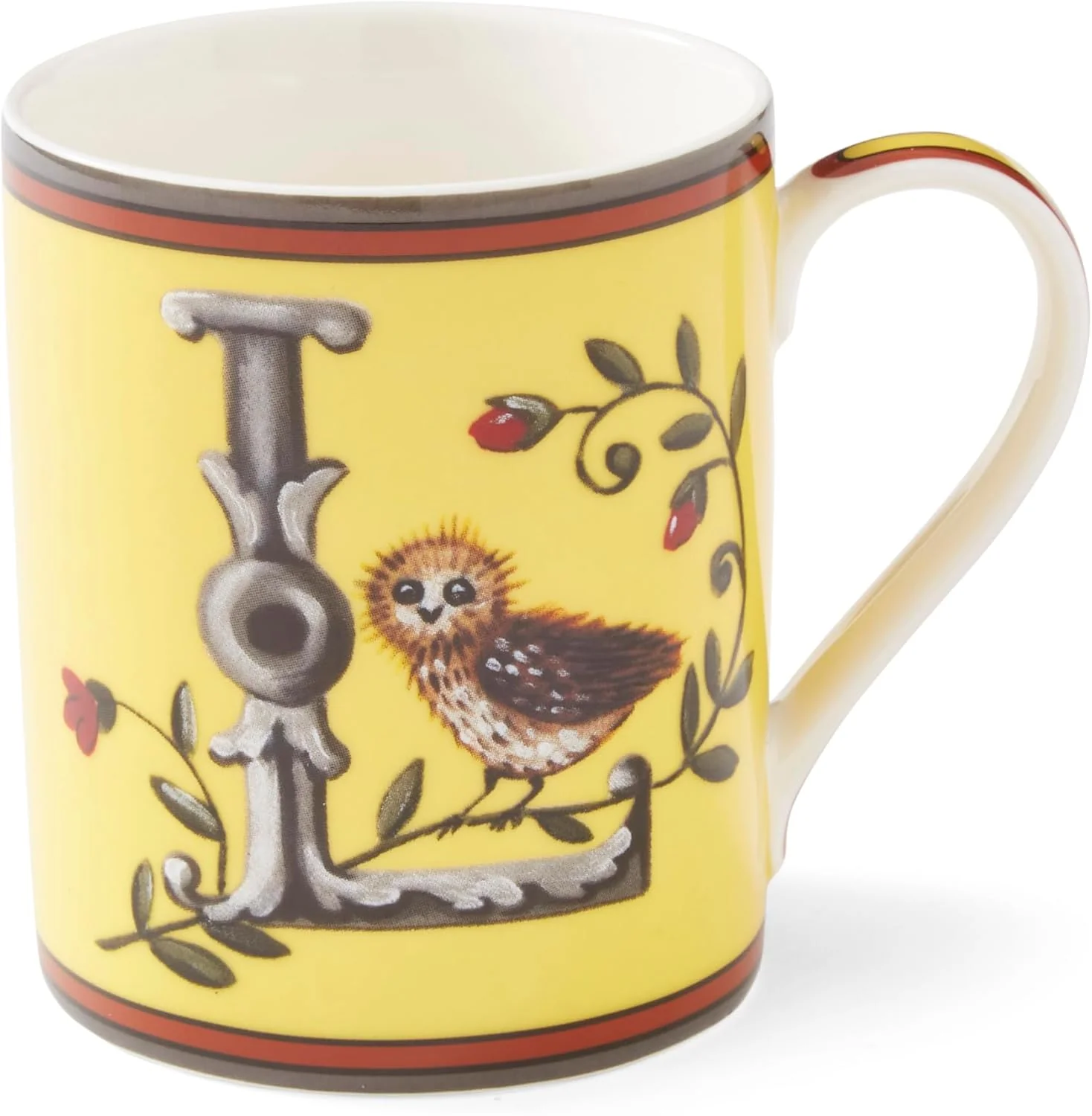 Reliable Spode Kit Kemp 12oz Mug L lnitial - Fine China Coffee Cup with Floral Alphabet Design Custom Letter Mug for Unique Gift Giving Selected