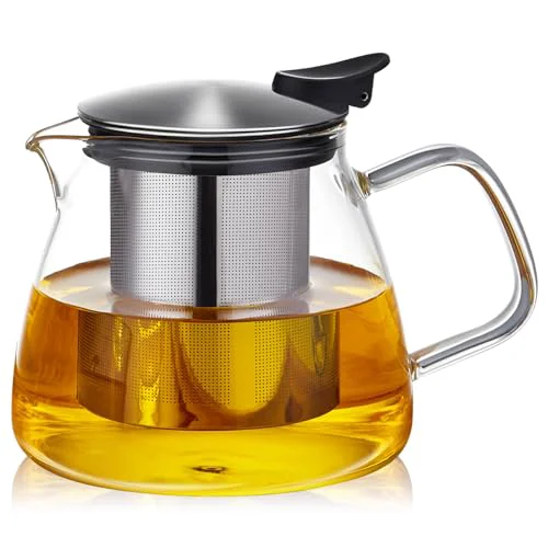 Innovative Glass Teapot Tea Pot with Removable Stainless Steel Infuser Practical