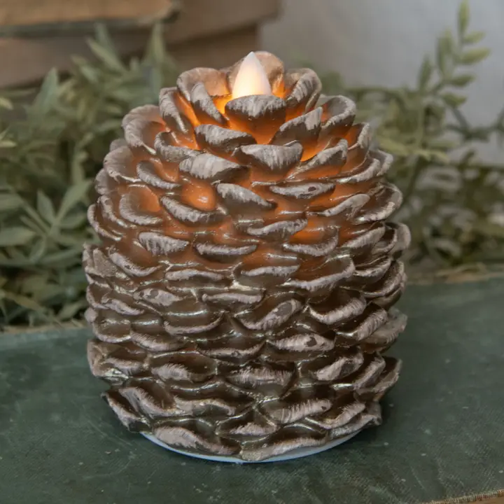 Artisan Moving-Flame Pinecone LED Candle Flexible