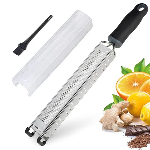 Trusted 3-in-1 Lemon Zester Cheese Grater 304 Stainless Steel 15-Inch Black Eco-Friendly