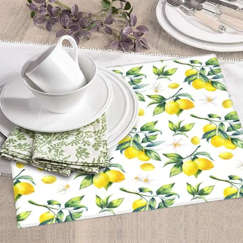 Secure Tropical Lemon Leaves Dish Drying Mat High-End