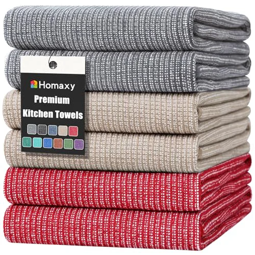 Original 380 GSM Cotton Premium Kitchen Towels 6 Pack 6 Count Soft