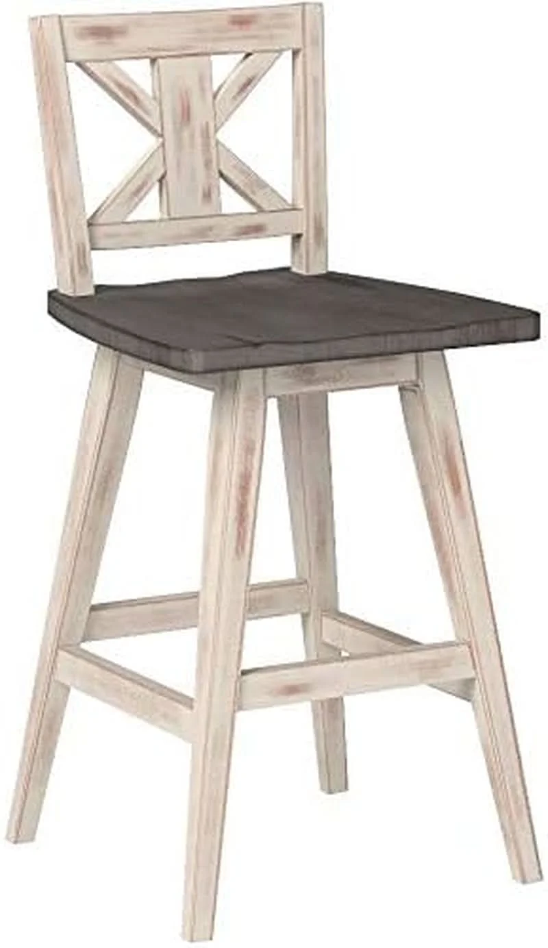 Exceptional Amsonia Counter Height Swivel Barstool Set 2 White Clean