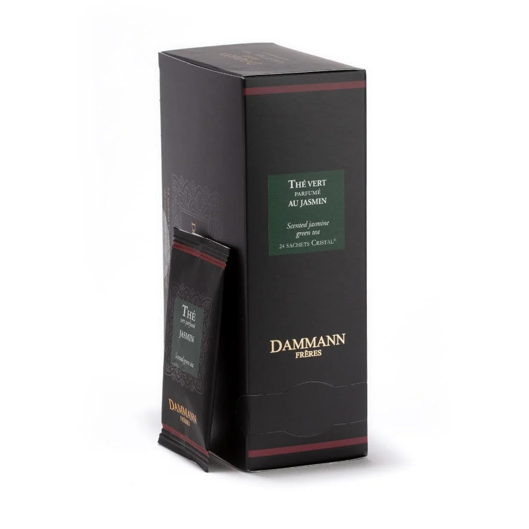 World-Class Dammann Freres Sachets Vert Au Jasmin Tea Bags Premium Gourmet French Jasmine Green Tea Individually Wrapped 24 Count Single Pack Natural