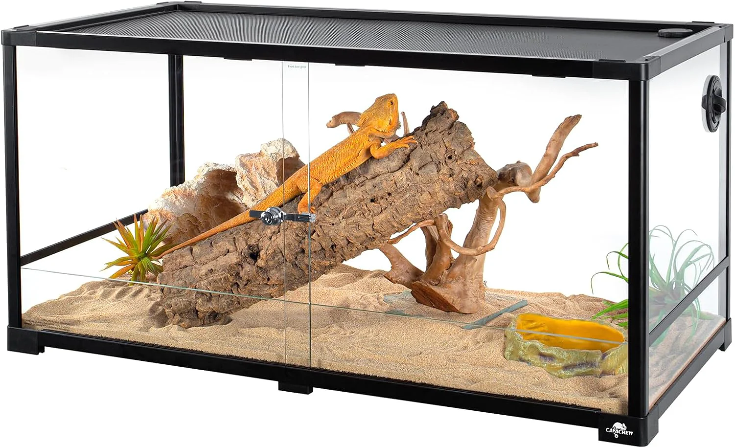 Artisan 50 Gallon Reptile Tank Glass Reptiles Terrarium 36 x 18 x 18 Sliding Door Top Ventilation Cable Pass Humidify Hole Glass Reptile Cage Habitat for Bearded Dragon Lizard Snake Gecko Prestigious