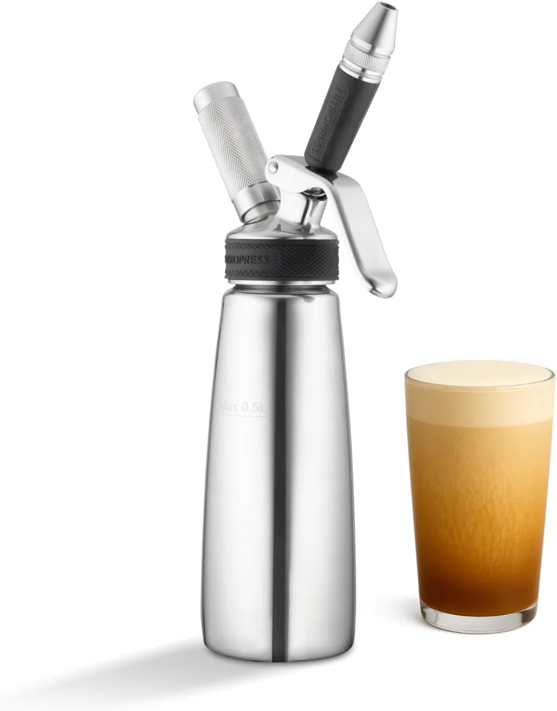 Stylish NitroPress Nitro Cold Brew Maker and Dispenser At-Home Nitro Coffee Maker Trusted