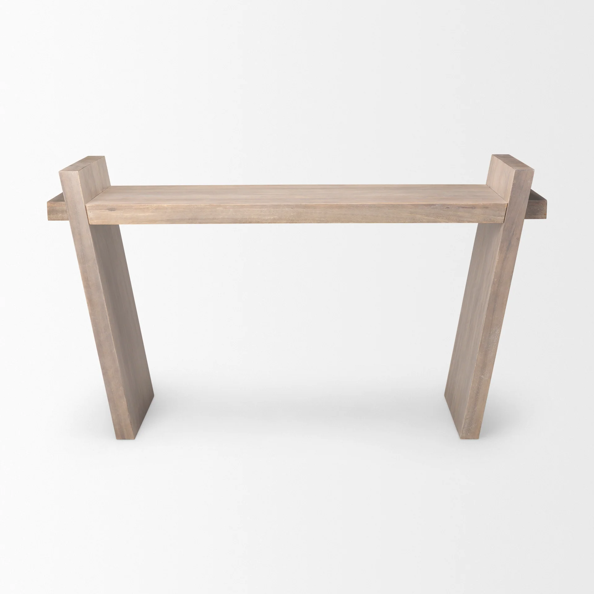Clean Elaine III Brown Wood Angled Leg Console Table Genuine