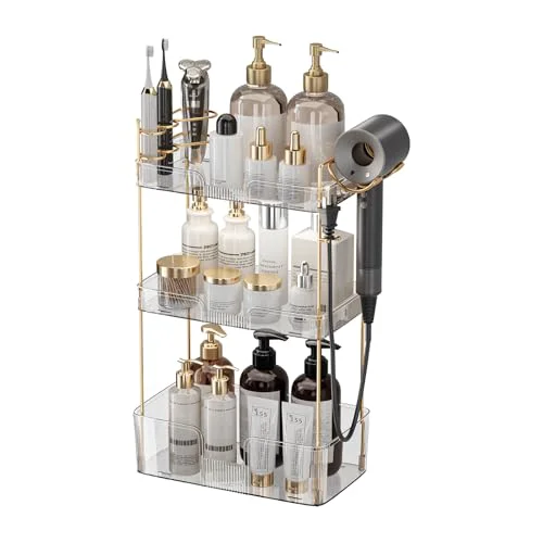 Top-Quality Luxury Bathroom Counter Organizer Natural