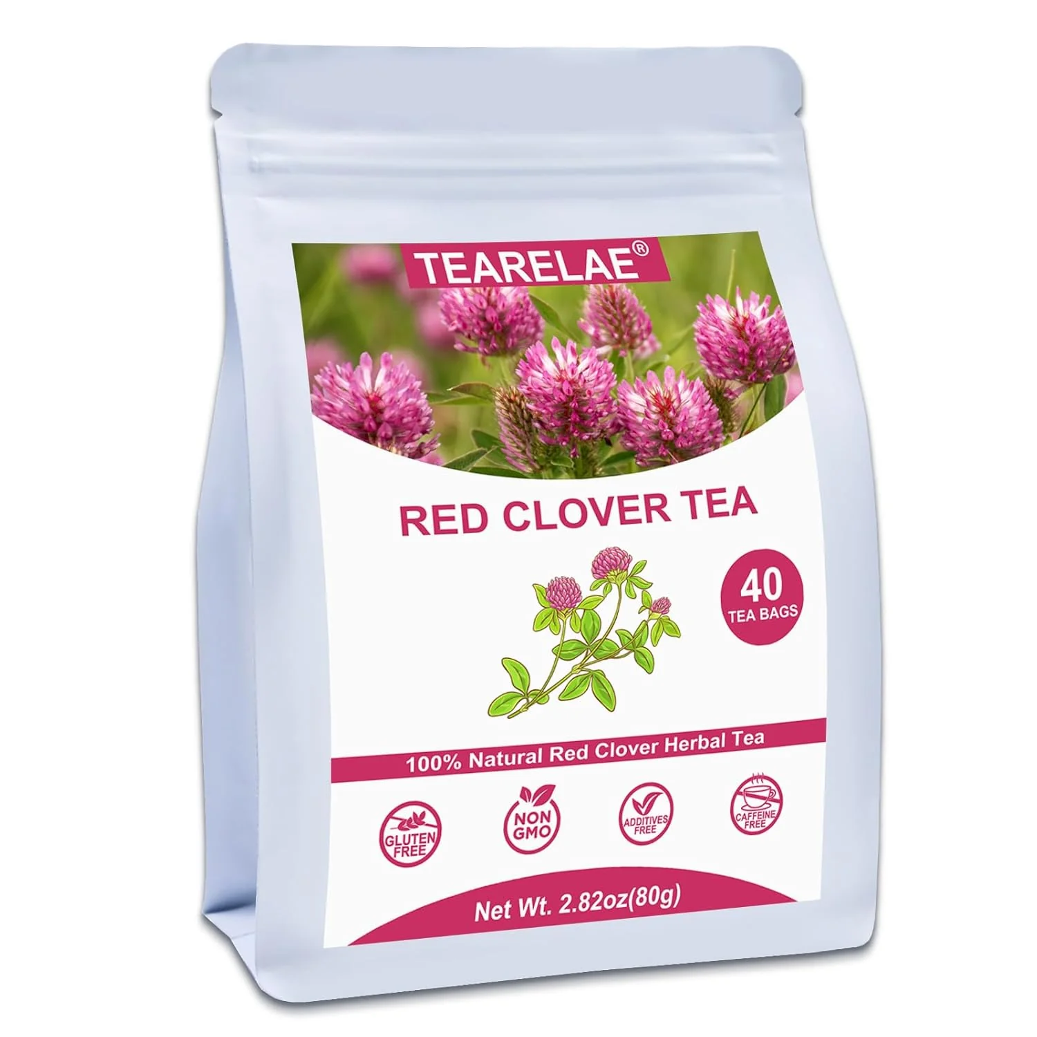 Reliable Tearelae - Red Clover Tea Bags 40 Count - Premium Natural Red Clover Herb - Caffeine- Herbal Tea - Non-GMO - Support Skin Health Modern