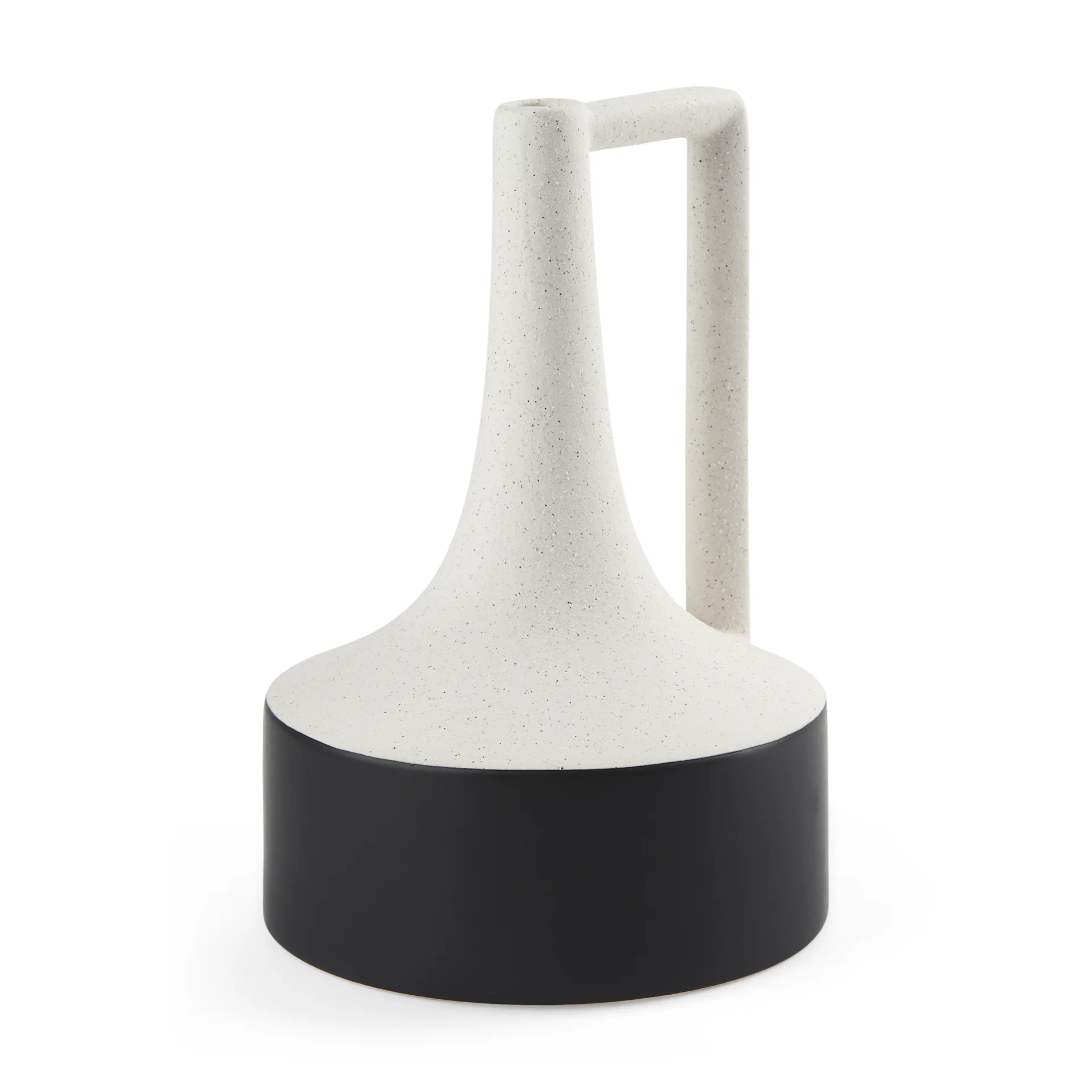 Comfortable Burton White and Black Ceramic Jug Vase Enhanced