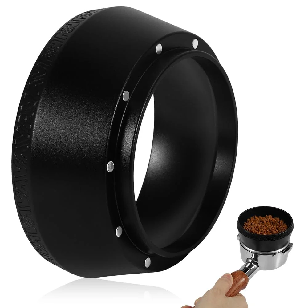 Breathable Magnetic Dosing Funnel 53mm Espresso Dosing Funnel Aluminous Alloy Compatible with Breville 53mm Bottomless Portafilter Detailed