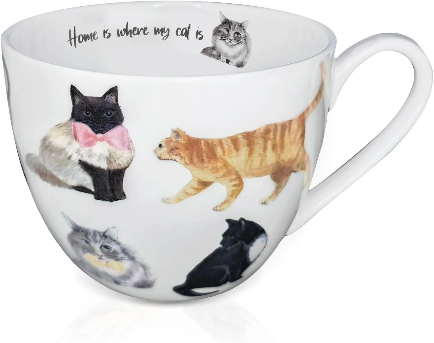 Versatile Cute Cat Mugs for Daily Coffee and Tea Premium 20 oz Bone China Coffee Tea Hug Mug Holiday and Birthday Gift for Cat Lovers Professional
