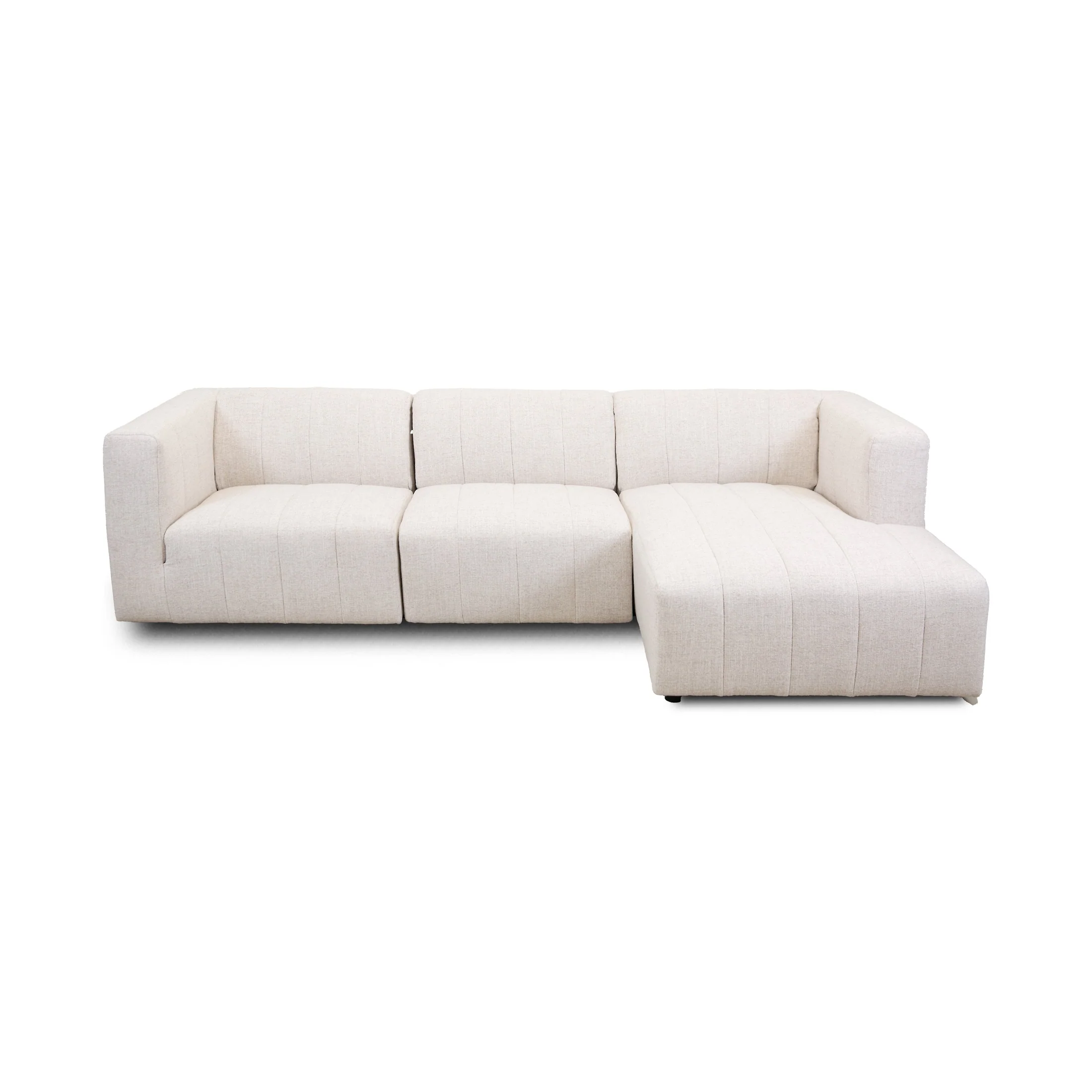 Stylish Svala Premium Fabric 3 PCs Sectional - Beige Excellent