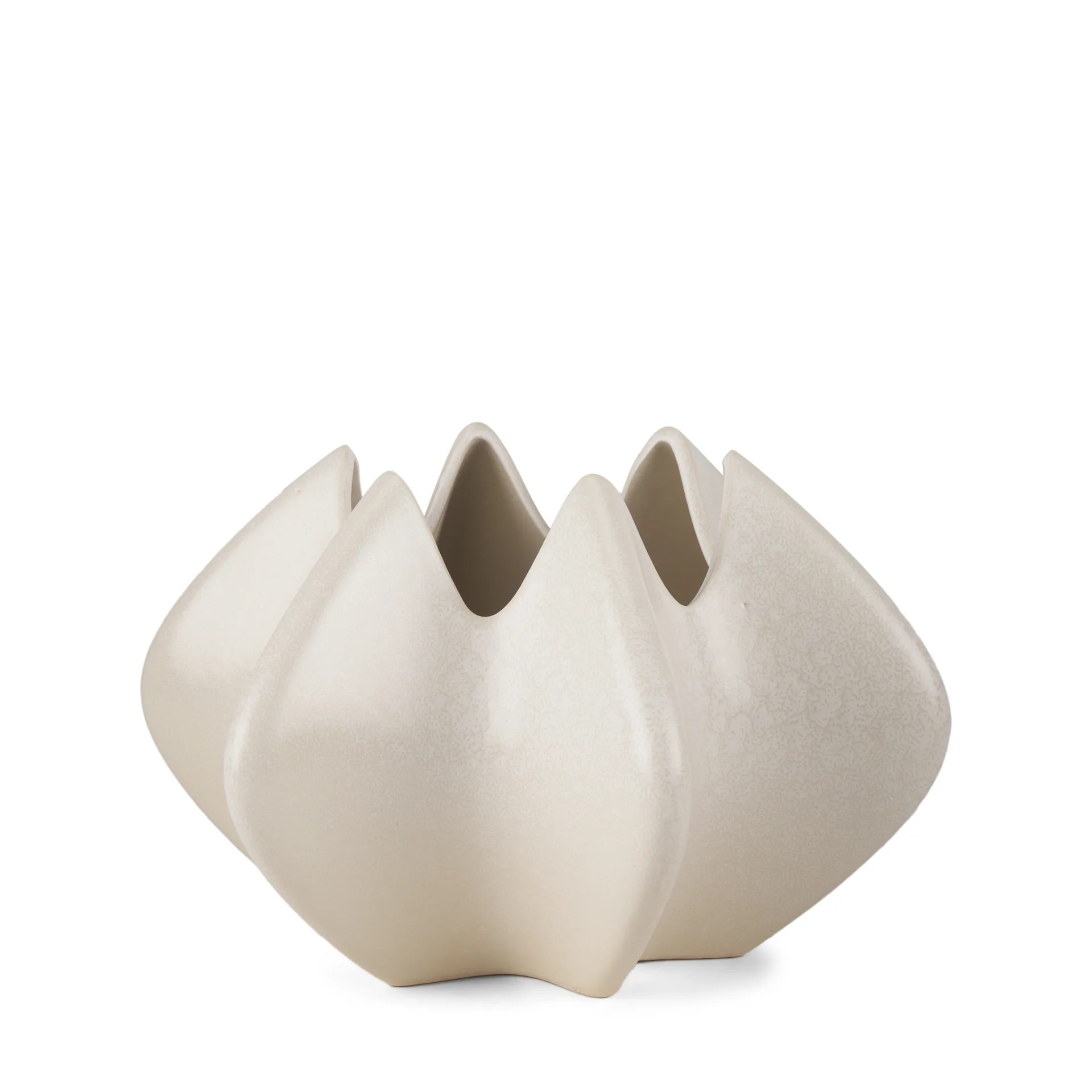 Genuine Ulrich Sculptural Cream Glazed Ceramic Vase Eco-Friendly