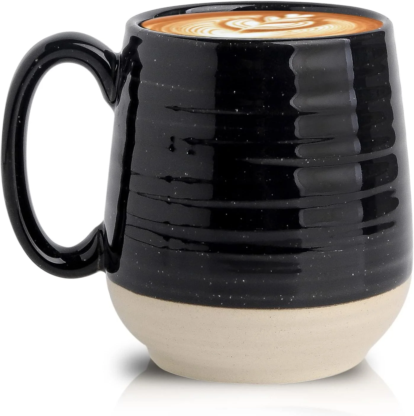 High-Grade HASENSE Large Coffee Mug 20 oz Ceramic Coffee Cup with Comfortable Handle for Office and Home I for Coffee Tea Latte Dishwasher Microwave Safe 1 PCS Black Natural