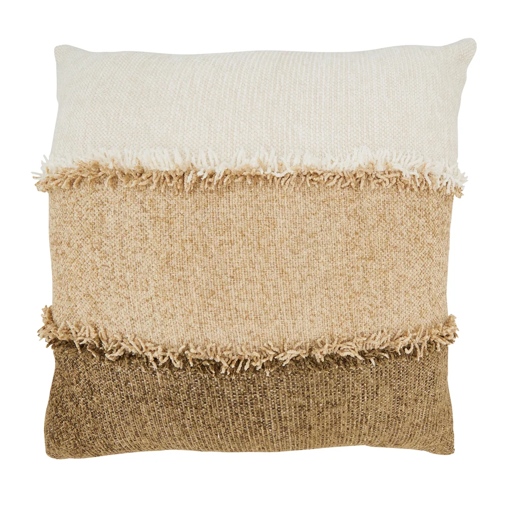 Superior Color Band Fringe Pillow Natural High-Performance