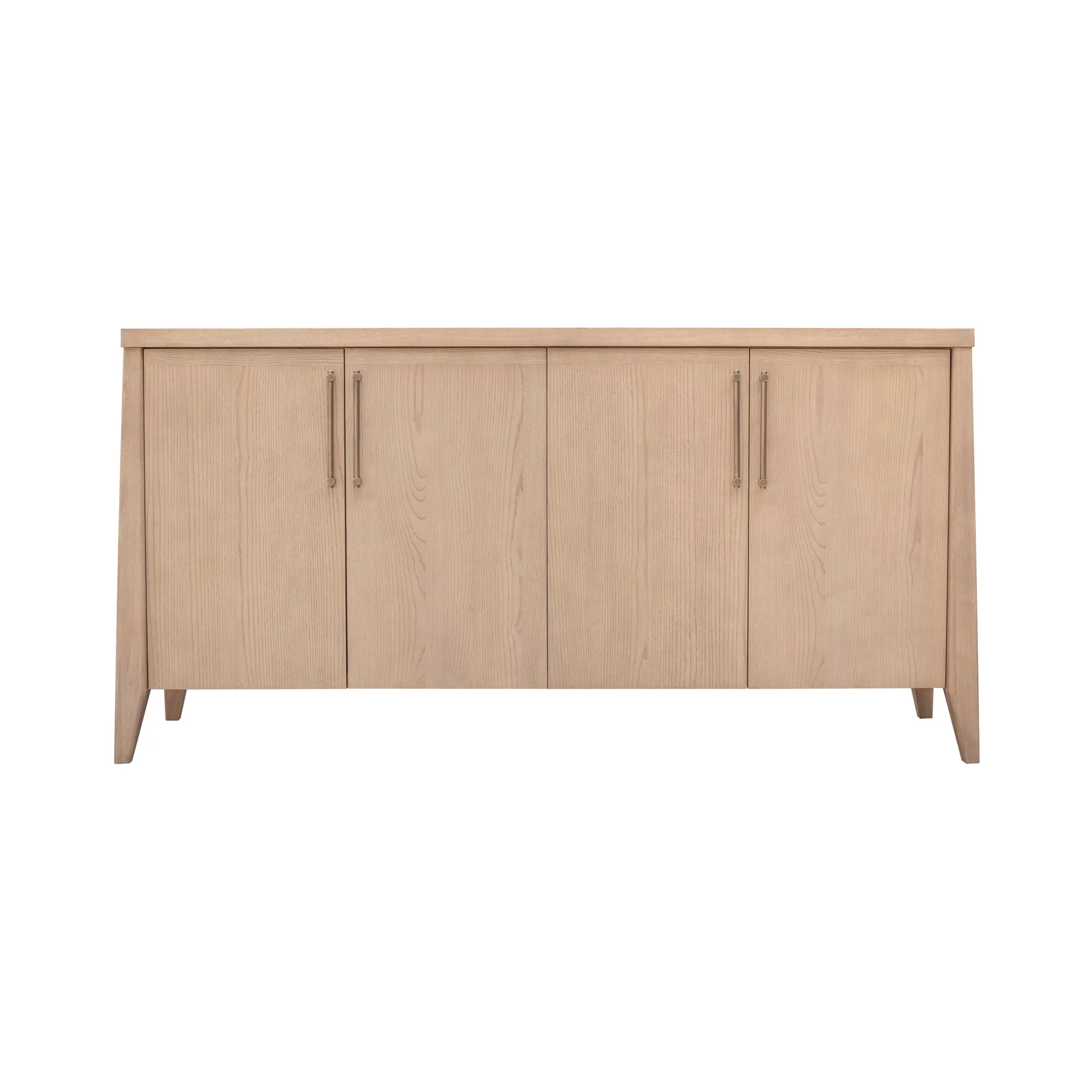 Enhanced Nettie Four Door Ash Wood Sideboard in Ginger Premium