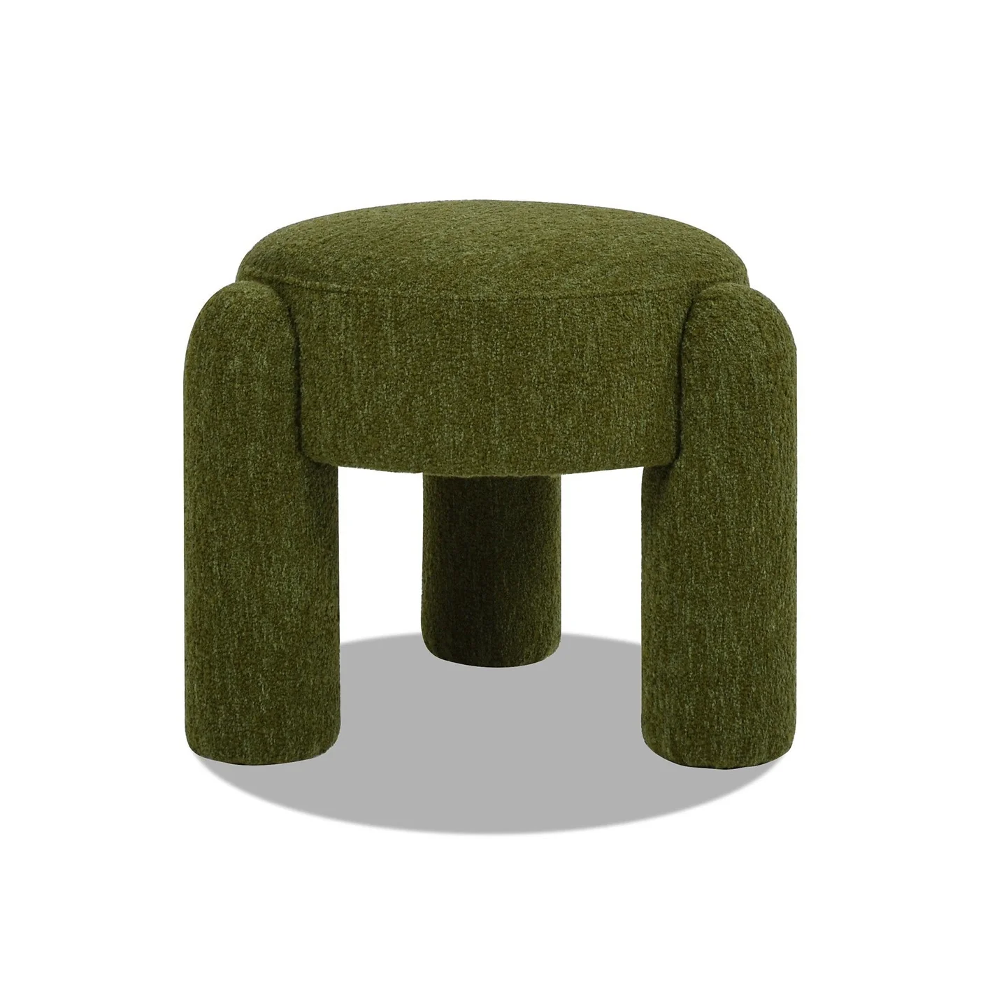 Selected Olea Boucle Ottoman - Moss Green Carefully Designed
