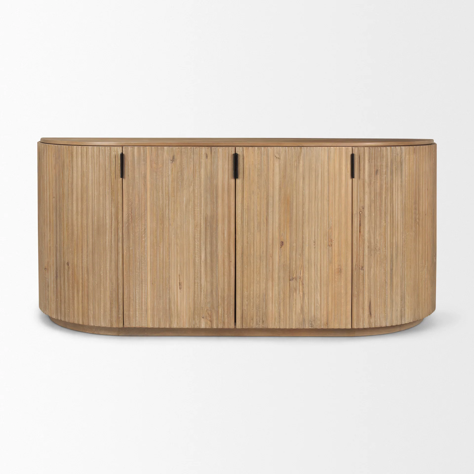 Durable Terra Light Brown Wood Fluted Sideboard Reliable