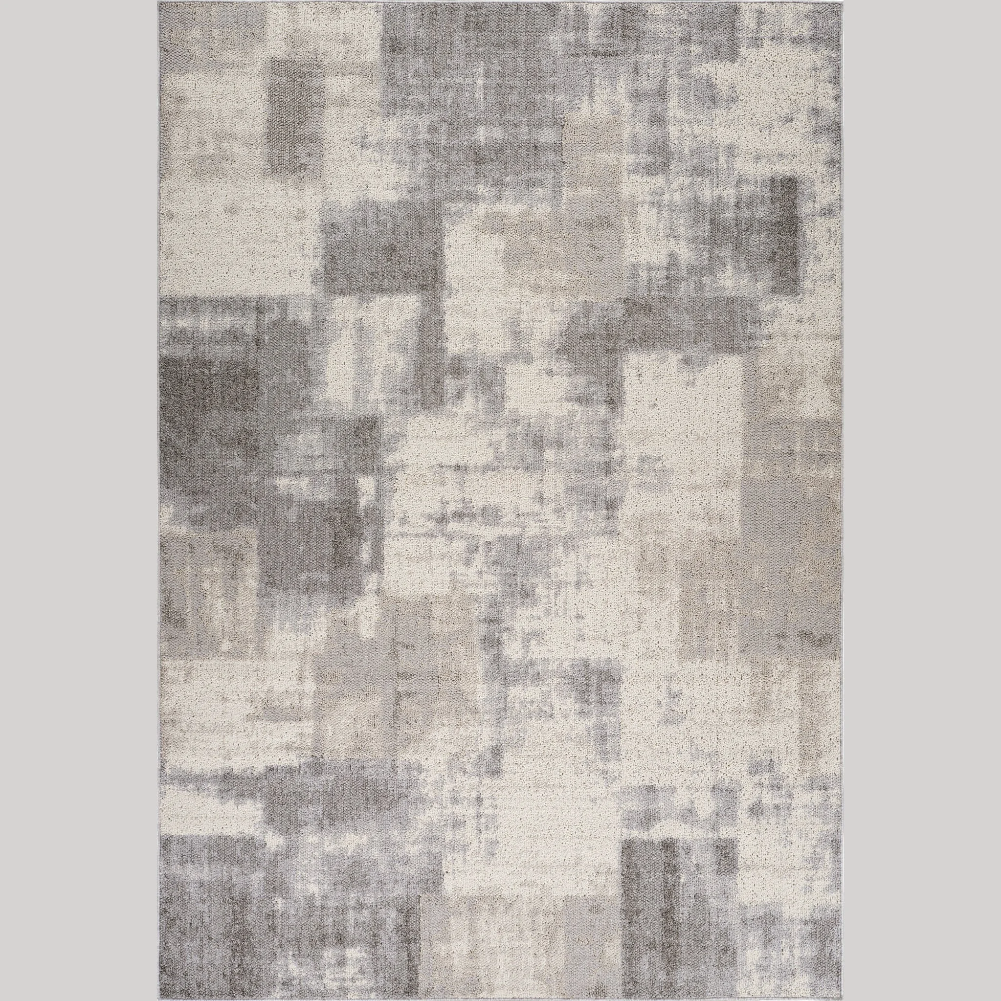 Bali Cream Contemporary Patchwork Area Rug – 5x8 Natural