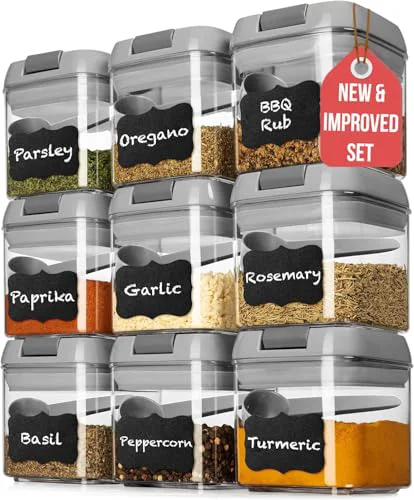 Long-Lasting 9PC 0.5L 2.1 Cup 17oz Airtight Food Storage Containers 6 Spoons 9 Count Sustainable