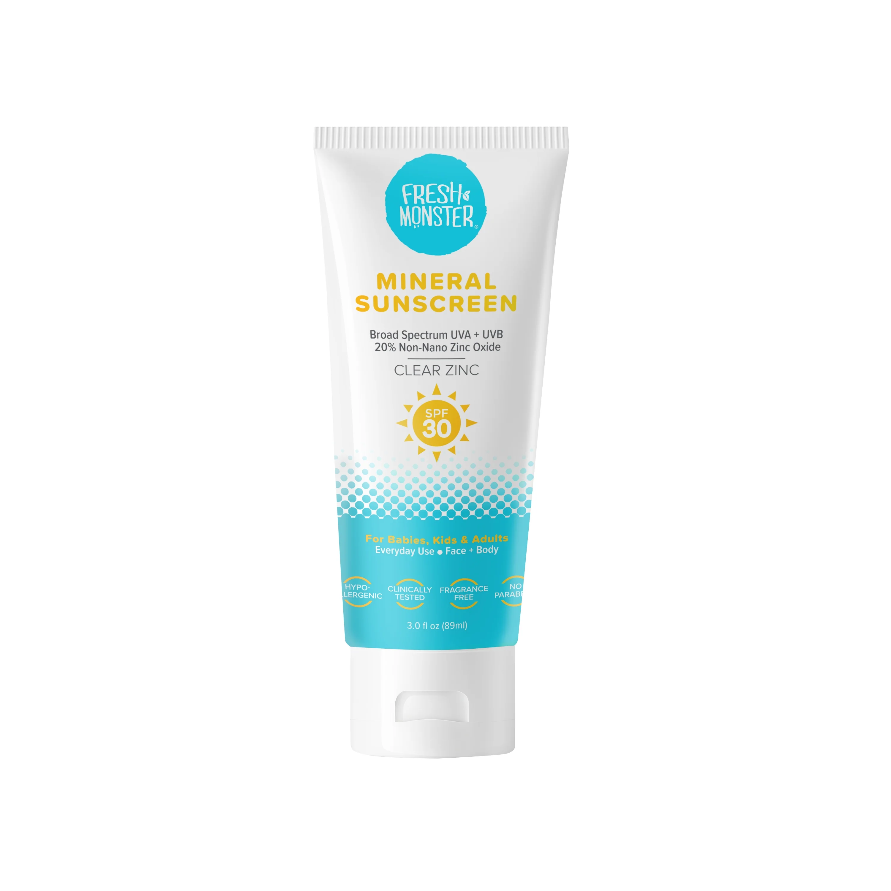 Original Fresh Monster Kids Clear Zinc Daily Sunscreen Lotion - SPF 30 Long-Lasting