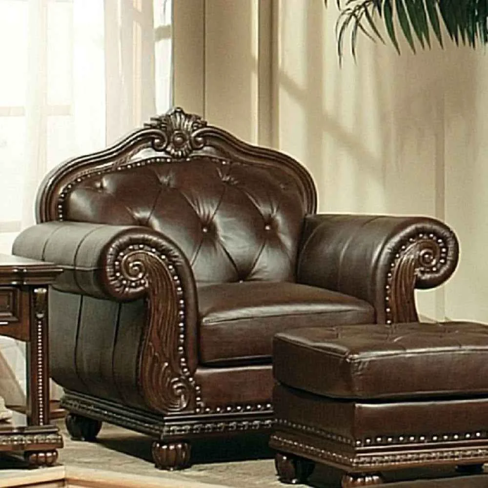 High-Quality Anondale - Chair - Espresso Top Grain Leather Match Cherry Casual