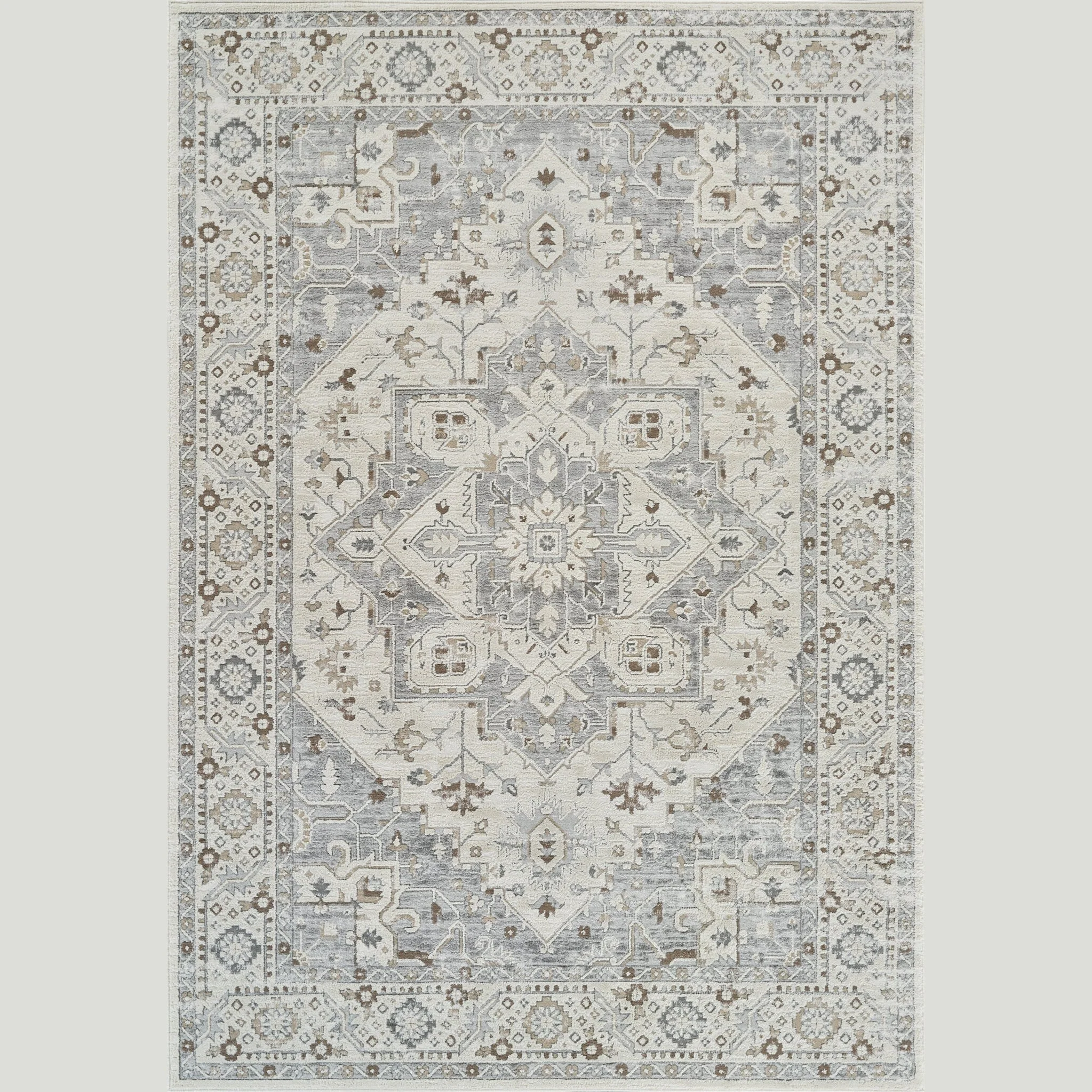 Refined Nairobi Grey Medallion Rug – 5x8 Detailed