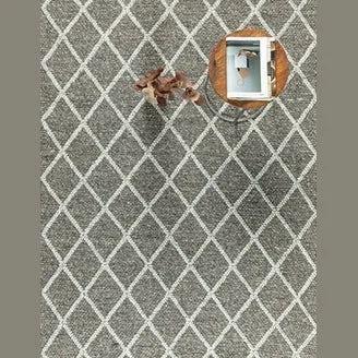 Specialty FRANCE HAND WOVEN RUG GRAPHITE FOG Excellent