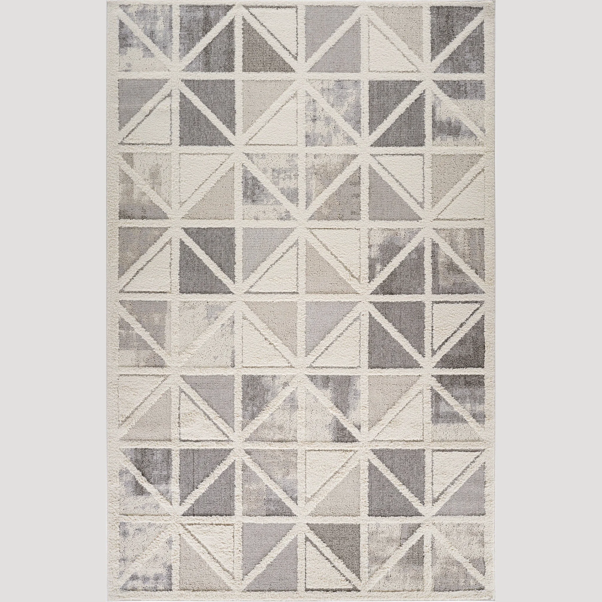 Versatile Valencia White Geometric Modern Area Rug – 5' x 8' Efficient