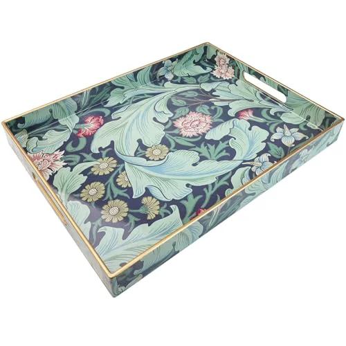 Lightweight Plastic Serving Tray with Handles for Coffee Table World-Class