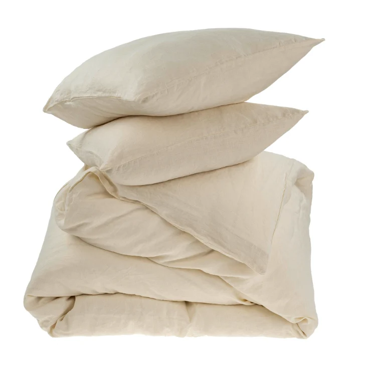 Top-Quality Reverie Linen Queen Duvet Set - Ivory High-End