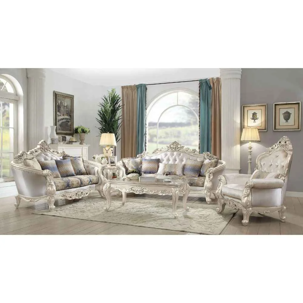 Green Gorsedd - Sofa With 5 Pillows - Fabric Golden Ivory Enhanced