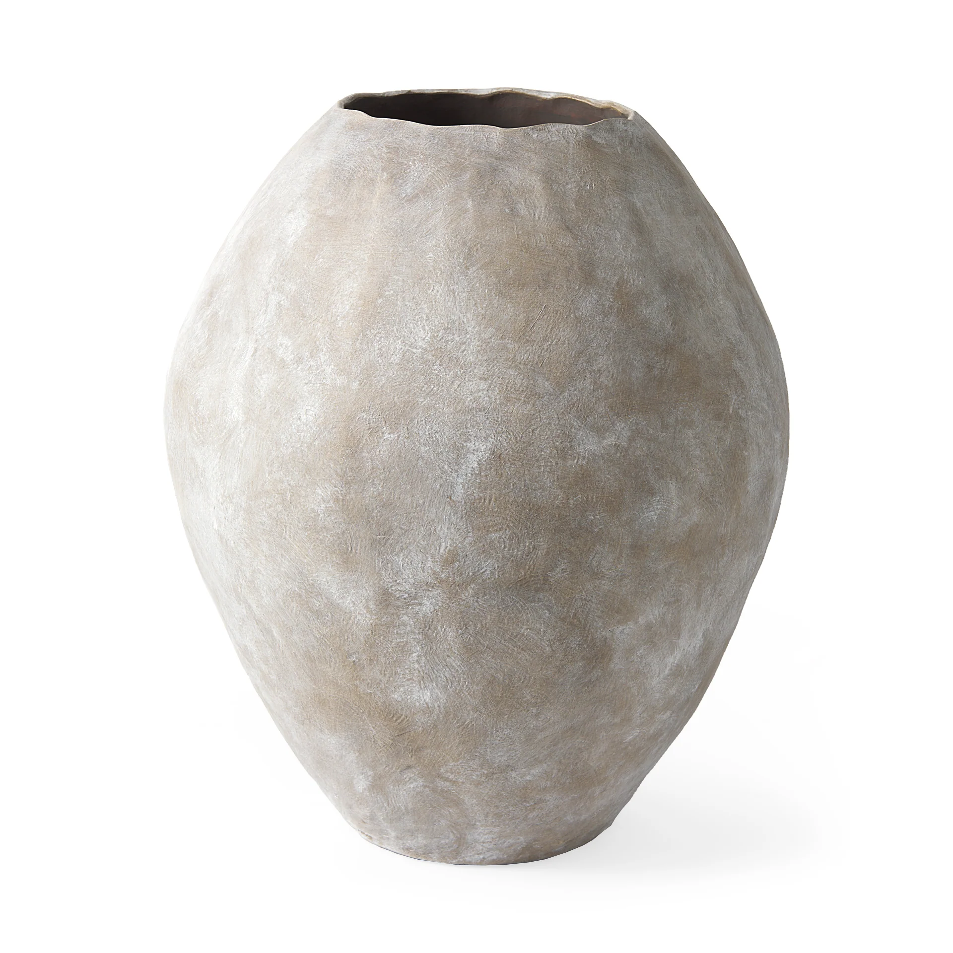 Smart Gobi 23L x 28H Large Tan Ceramic Oval Vase High-Quality