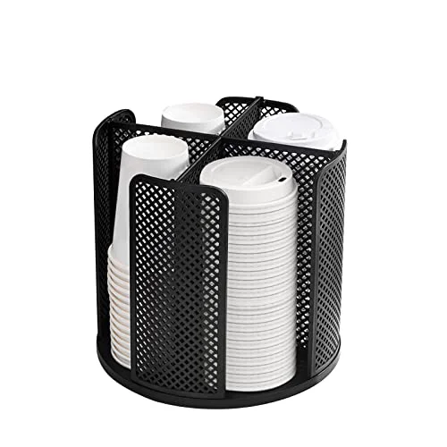Casual Cup and Lid Organizer Cup Dispenser Coffee Cup Organizer Paper Cup Holder Rotating for Bathroom Enhanced