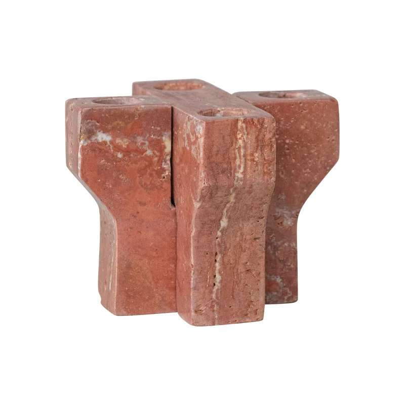 Trusted Red Travertine Interlocking Taper Holder Pure