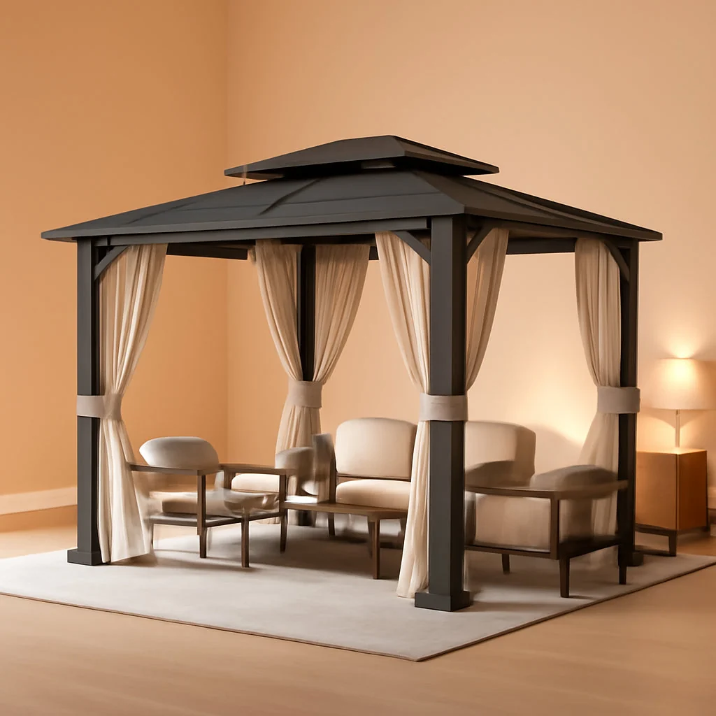 First-Class 10x12ft Exterior Gazebo With Galvanized Steel Roof Certified
