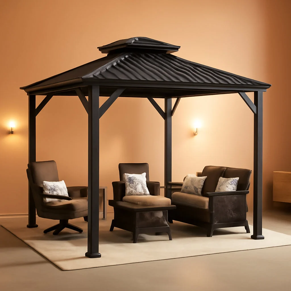 Certified 12x12 Hardtop Gazebo Featuring Aluminum Frame Netting Easy-to-Use