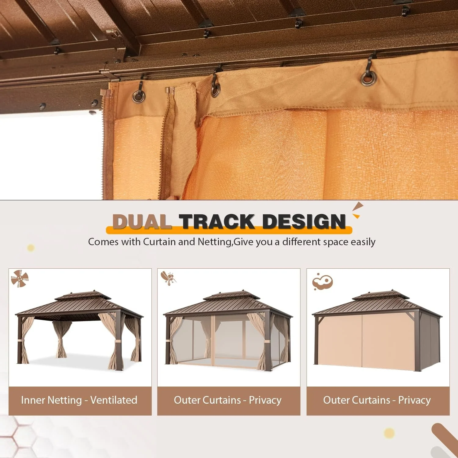 Reusable 10x13 Feet SolidTop Gazebo Galvanized Steel Roofing Elite