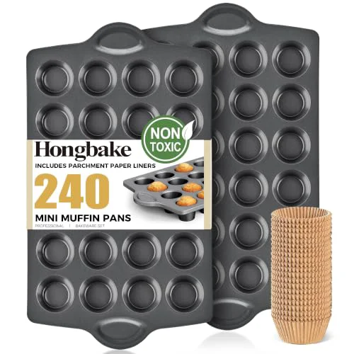 Environmentally Friendly Mini 24 Muffin Cupcake Pans with 240 Liners Stylish