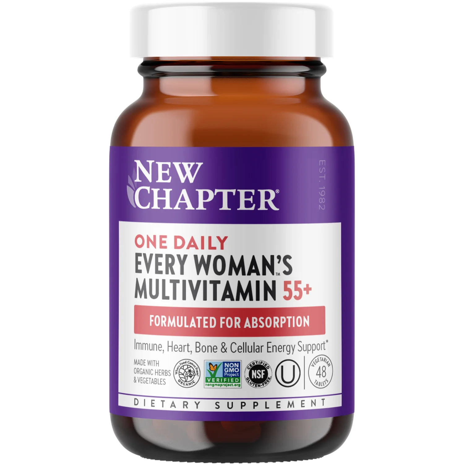 Next-Generation New Chapter Every Woman™'s One Daily 55 Multivitamin for Cellular Energy Heart Immune Support Reusable