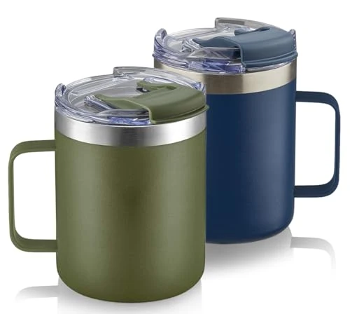 High-End 12oz Insulated Travel Coffee Mug with Handle Convenient