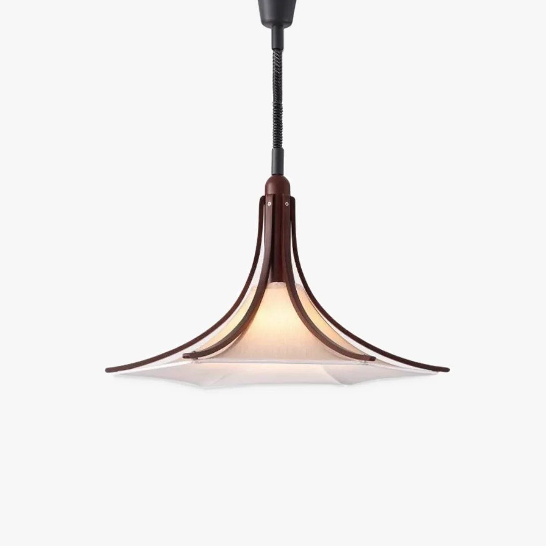 Clean Teak Linen Pendant Lamp Safe